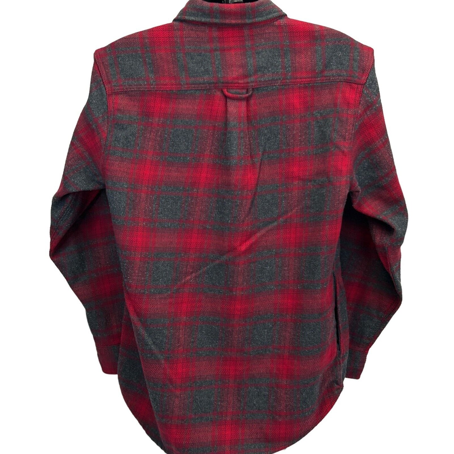 Orvis Plaid Heavyweight Flannel Shirt Jacket Medium Shacket Pockets Mens Red