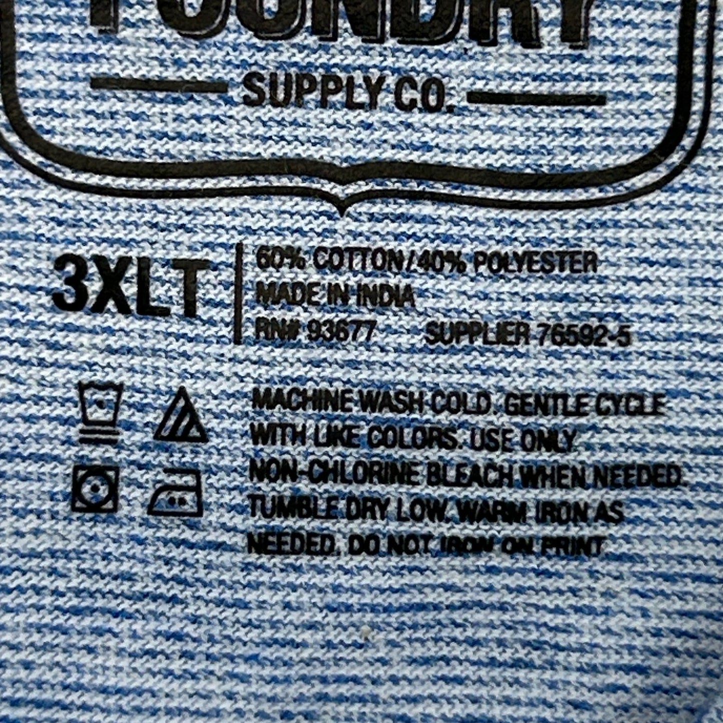 The Foundry Supply Co Polo Shirt Quick Dri Easy Care Heather Blue 3XLT XXXL Tall