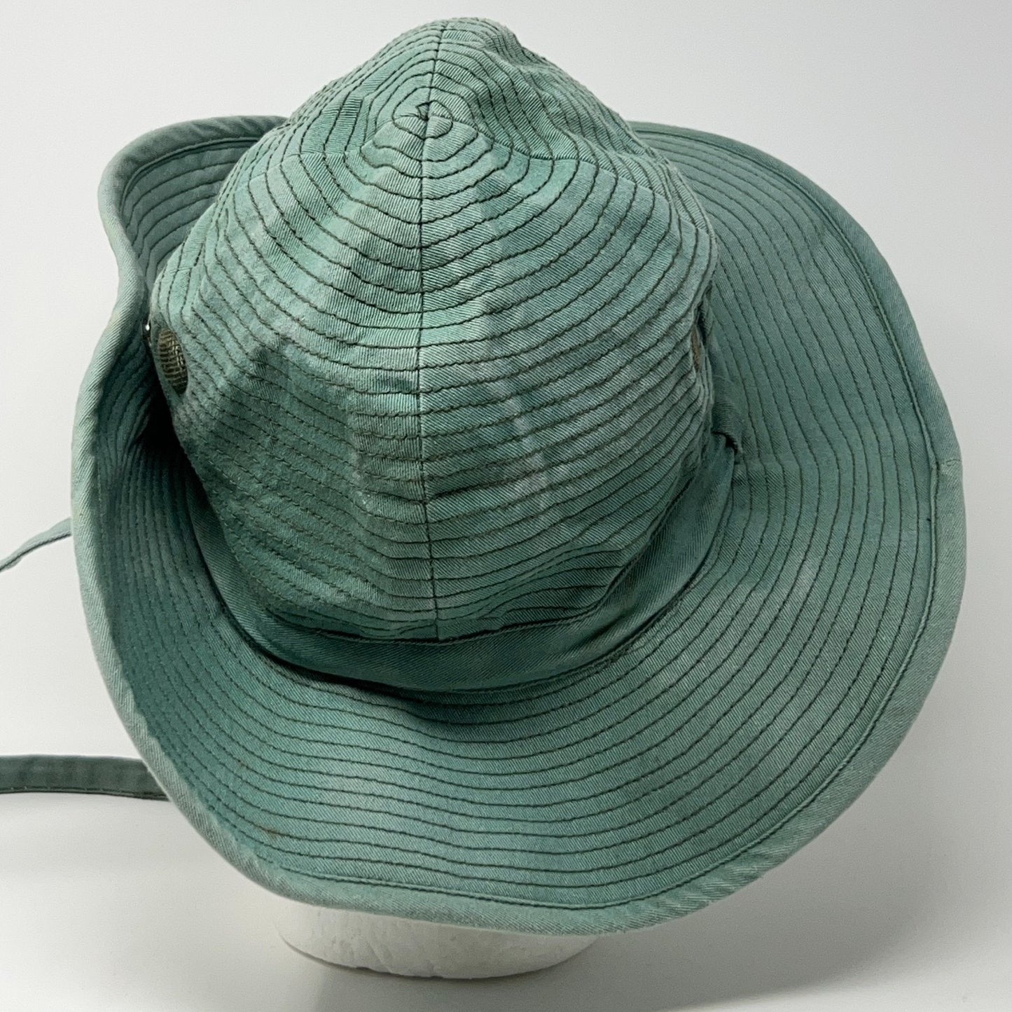 French Army Bush Hat L Large 58cm Boonie Style Green Canvas Wide Brim Chin Strap