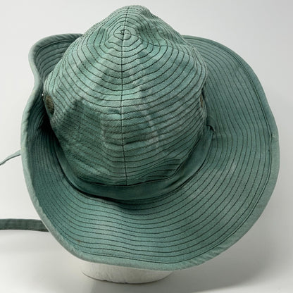 French Army Bush Hat L Large 58cm Boonie Style Green Canvas Wide Brim Chin Strap