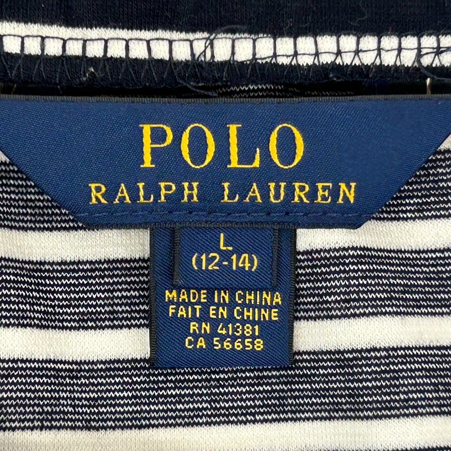 Falda para niñas Polo Ralph Lauren, talla grande 12-14, rayas azules, talla pequeña, pony para niños pequeños