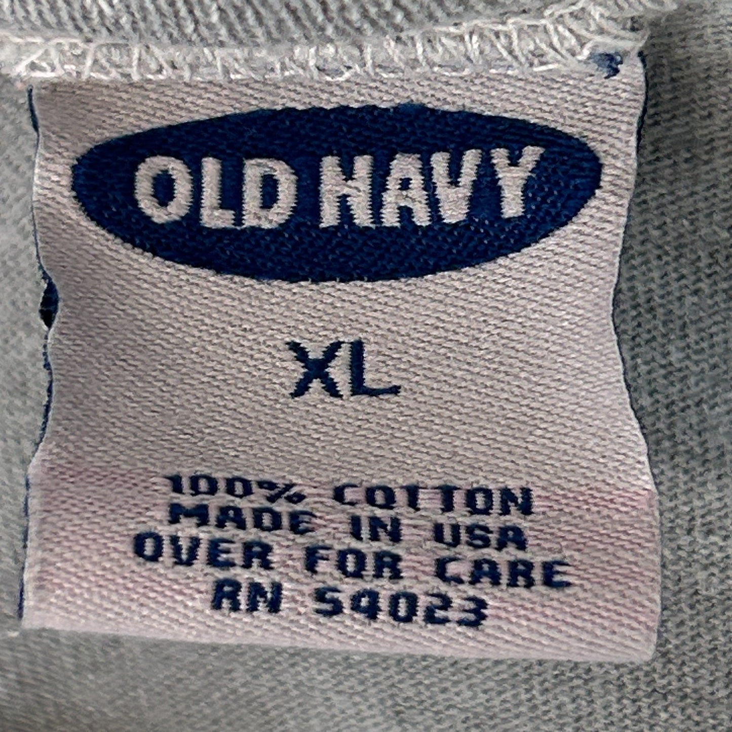 Vintage 90s Old Navy Brand T Shirt Made In USA Gray Graphic Tee Mens XL X-Large