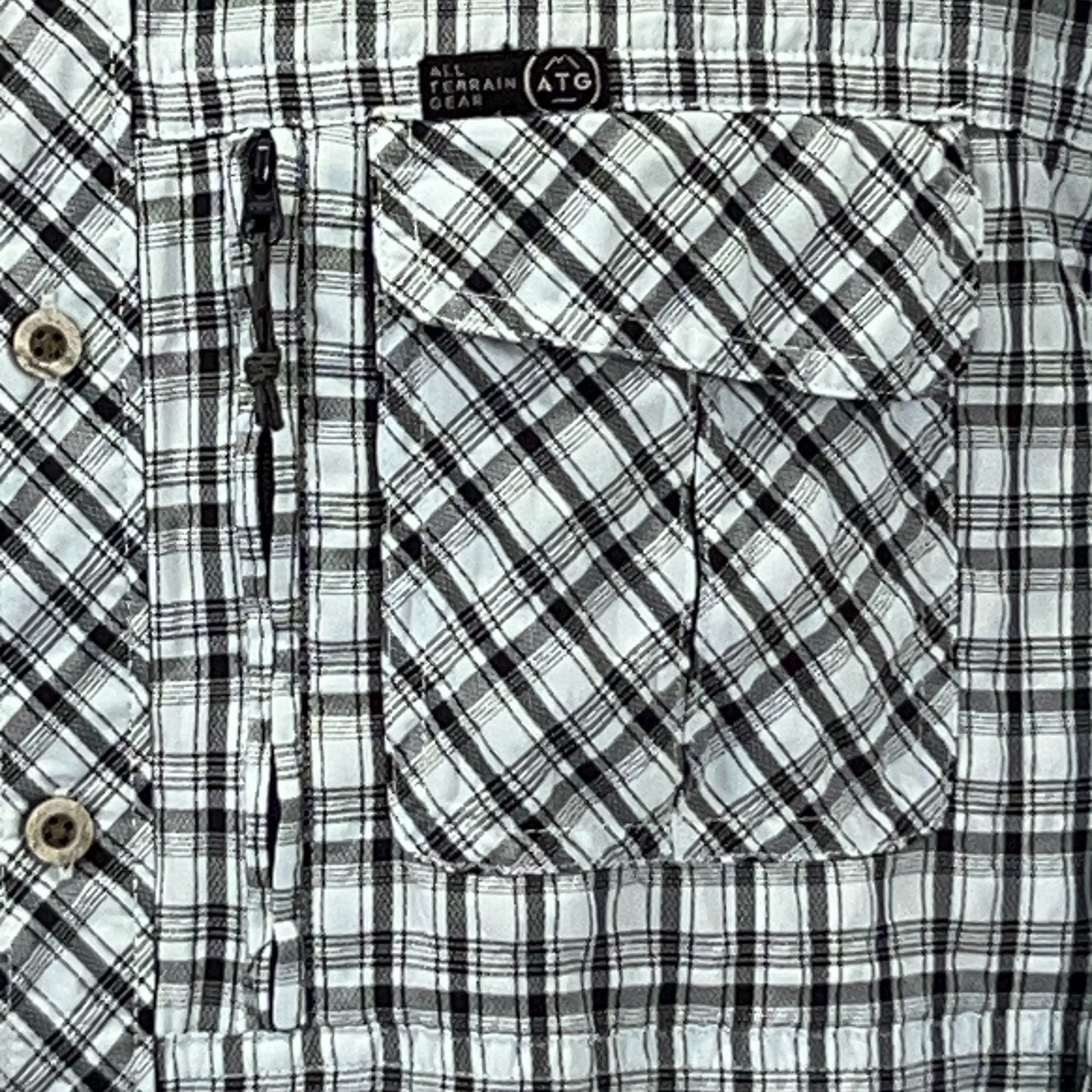 Wrangler x ATG Button Front Shirt All Terrain Gear Vented Blue Plaid XXL 2XL
