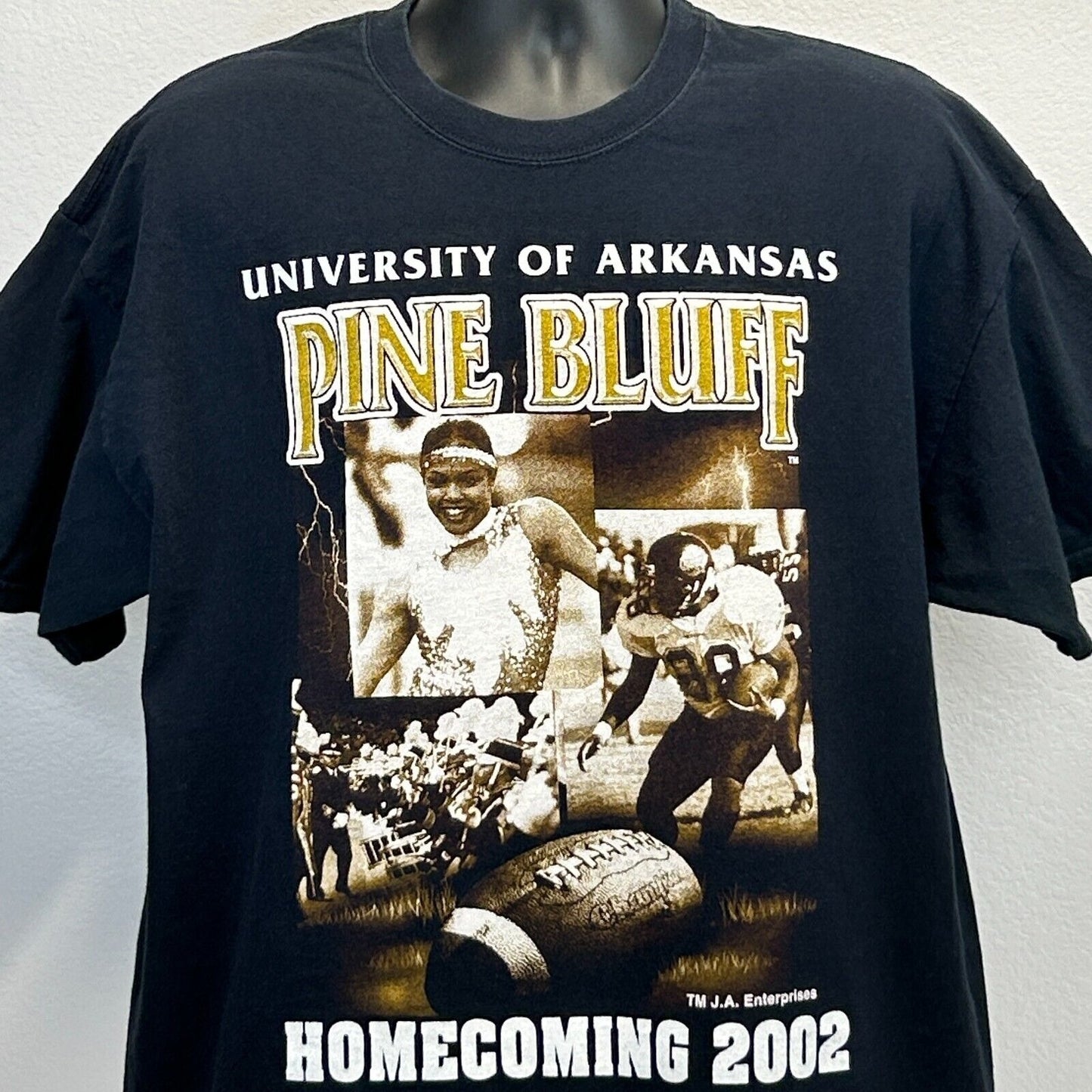 Vintage University of Arkansas Pine Bluff T Shirt Mens XL X-Large Black Football