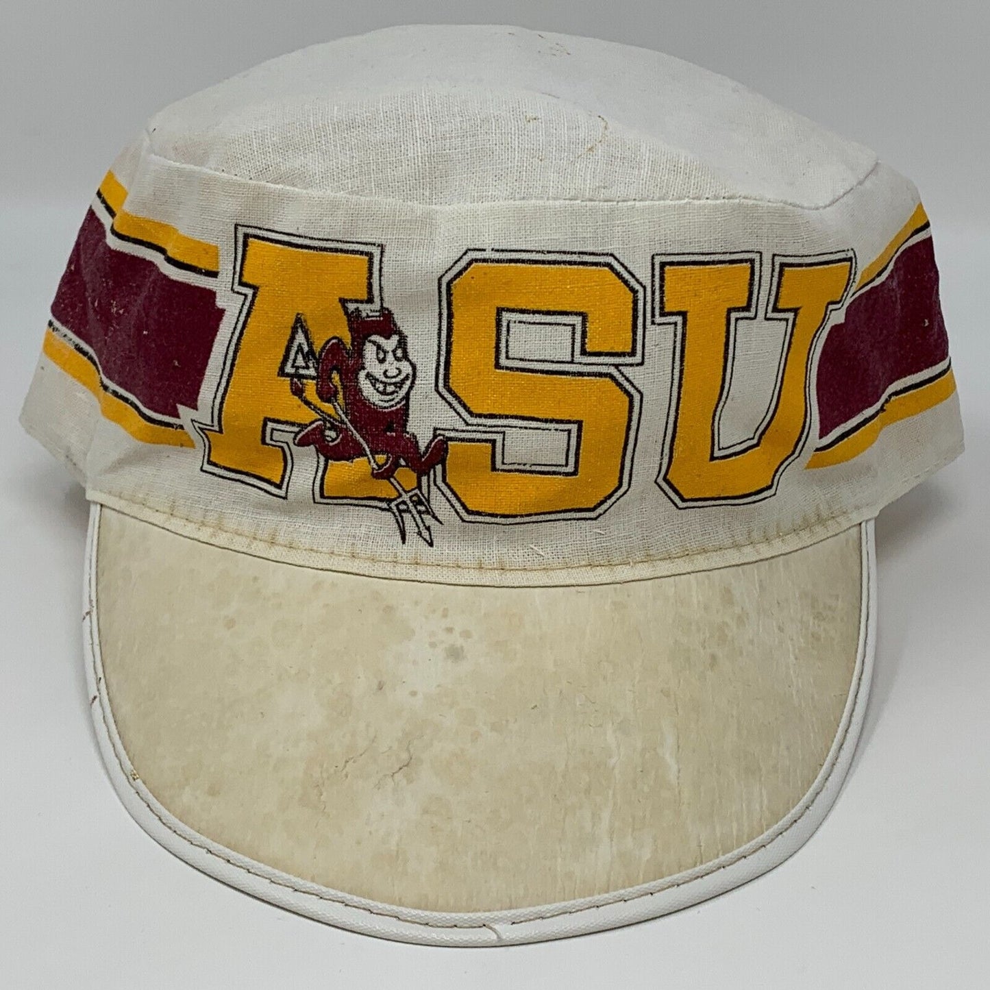 Gorra de béisbol vintage de pintor de los ASU Sun Devils, color blanco de la Universidad de Arizona, 7 3/8