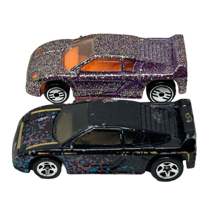 Lot of 2 Zender Fact 4 Hot Wheels Diecast Cars Purple Fact4 Biturbo Vintage 90s