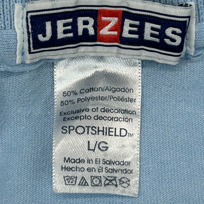 Vintage 90s Port St Lucie PSL Anglers Club Polo Shirt Fishing Blue Mens L Large