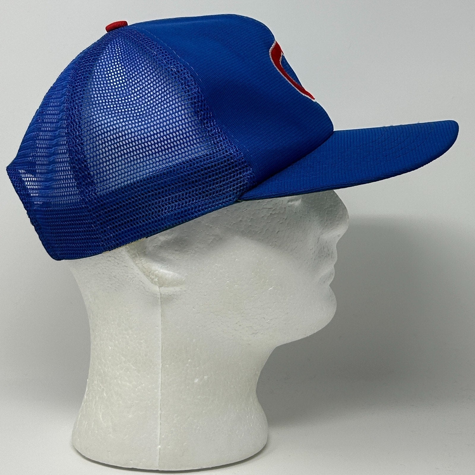 Vintage 80s Chicago Cubs Trucker Hat Baseball Cap UII Blue Mesh Snapback 6 Panel - Neon Vintage