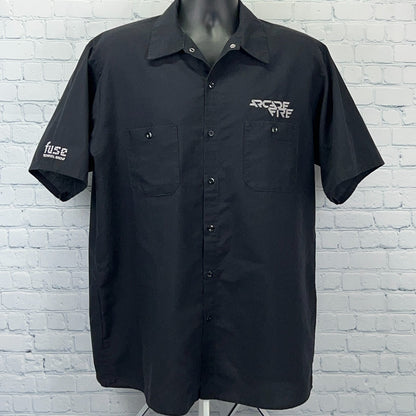 Arcade Fire Roadie Button Front Shirt Local Crew We Tour Black Mens XL X-Large