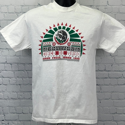 Vintage 90s Cinco De Mayo Idaho Falls T Shirt 1995 Made In USA White M Medium