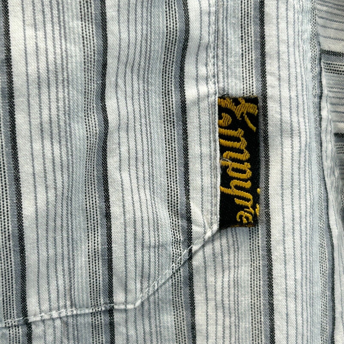 Empyre Embroidered Button Front Shirt Medium Skater Skating Streetwear Mens Blue
