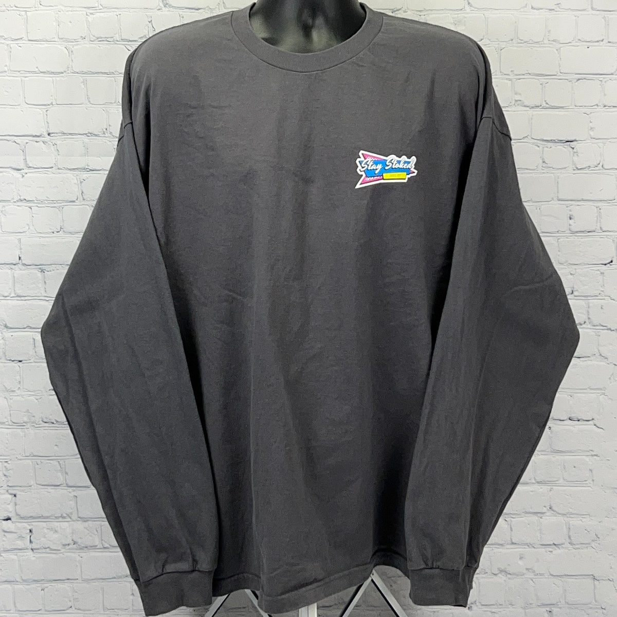 T&C Surf Designs Hawaii Stay Stoked Long Sleeve T Shirt 3XL XXXL Gray Surf Tee