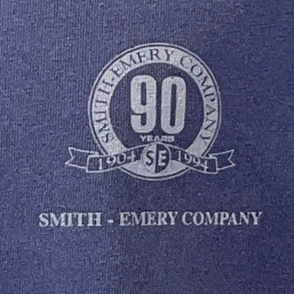 Vintage 90s Smith Emery Company 90 Years T Shirt Construction Blue XL X-Large