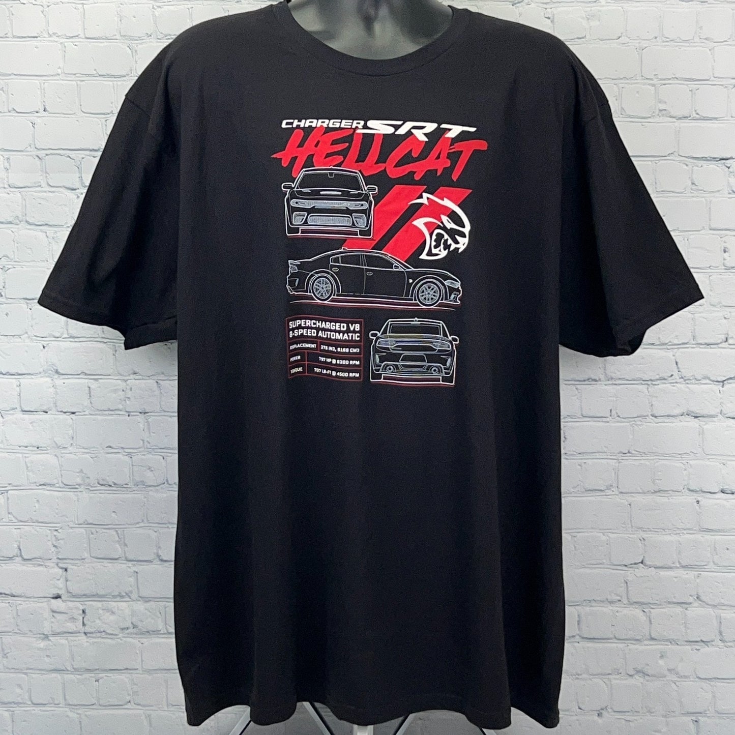 Dodge Charger SRT Hellcat T Shirt 3XL XXXL Black FSG Freedom Street Garage Tee