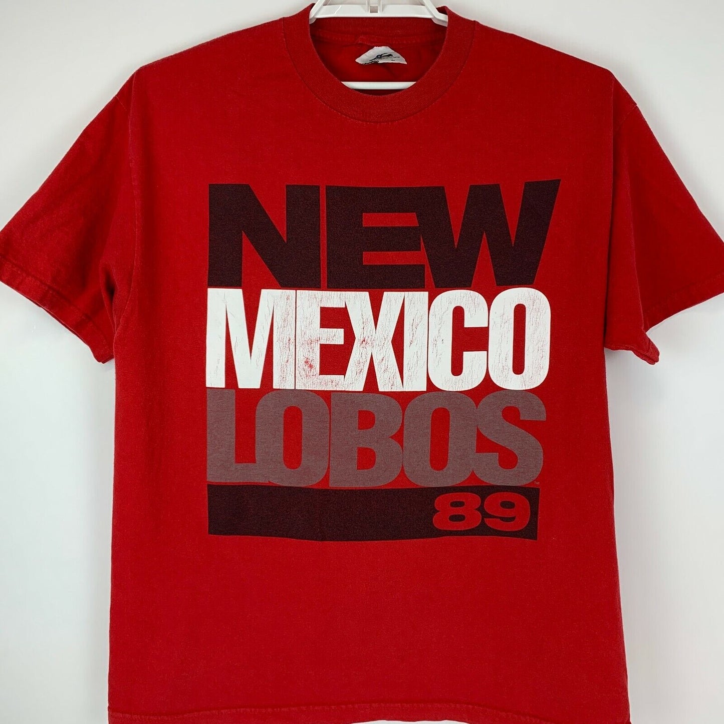 New Mexico Lobos Vintage 80s T Shirt University NCAA UNM 1989 Red Graphic Tee XL