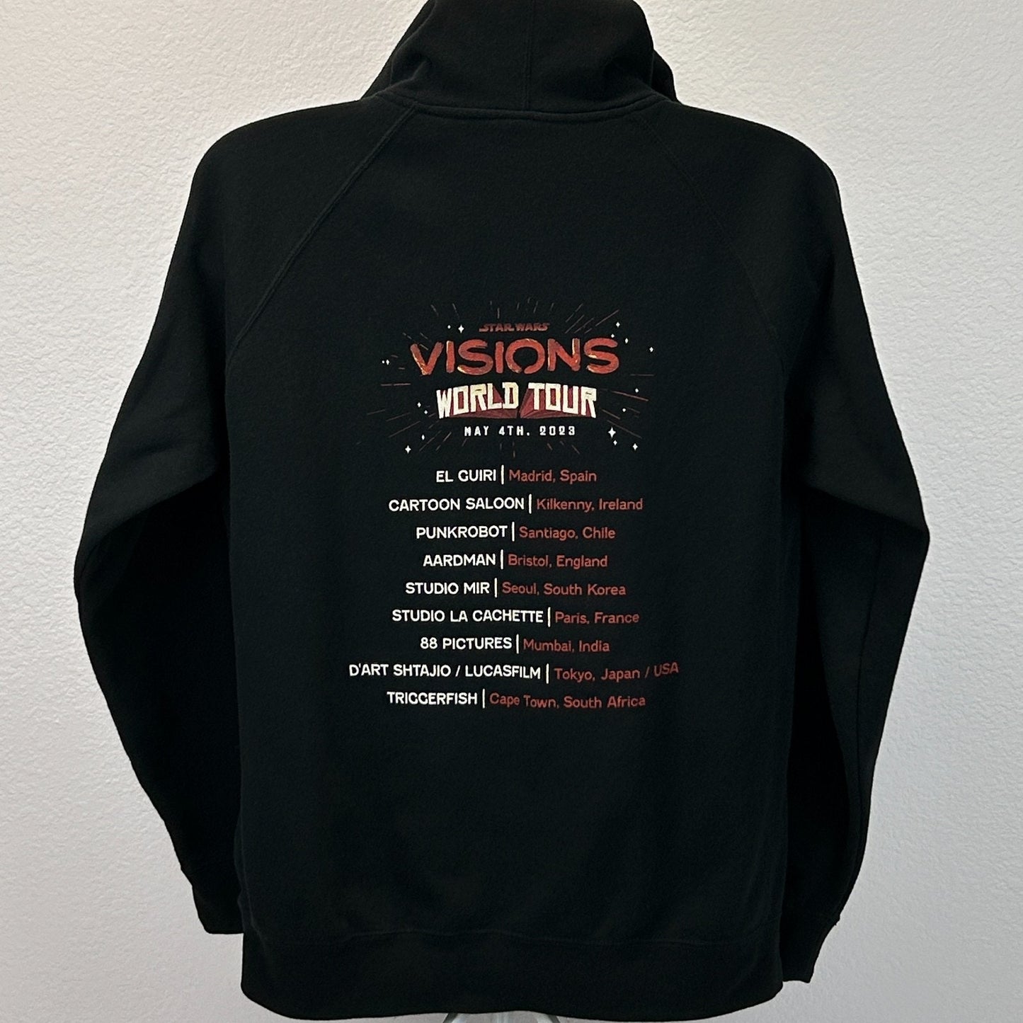 Star Wars Visions World Tour Crew Hoodie Hooded Sweatshirt Movie Black L Large