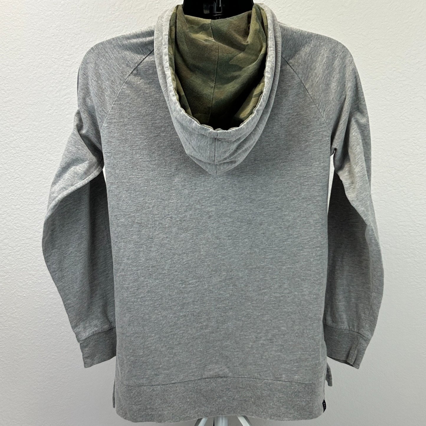 Neff Hooded T Shirt Mens S Small Gray Camouflage Hoodie Long Sleeve Pockets