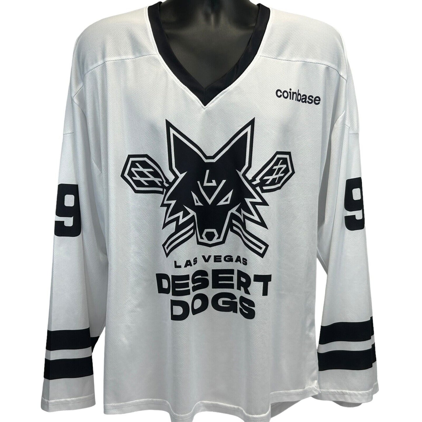 Camiseta de lacrosse NLL de Wayne Gretzky de Las Vegas Desert Dogs, talla extra grande, color blanco para hombre