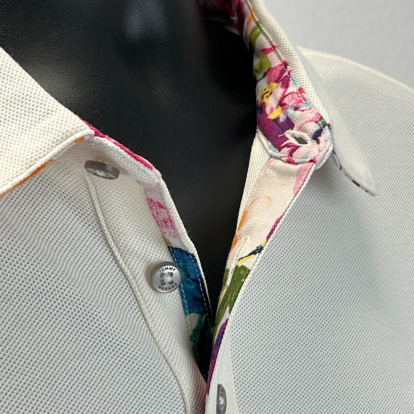 Tommy Bahama Five O'Clock IslandZone Polo Shirt Short Sleeve Ivory Mens 2XL XXL