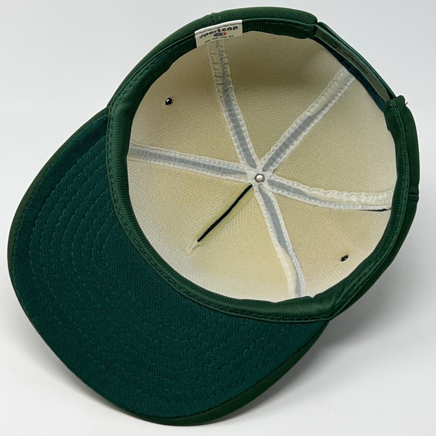 Vintage 80s MPC Patch Trucker Hat Baseball Cap Snapback Green Full Foam