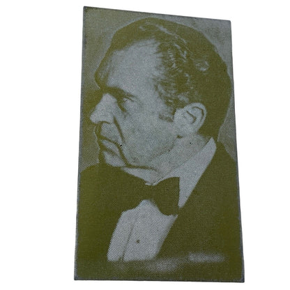 Vintage President Richard M Nixon Newspaper Metal Printing Plate Photograph 1971