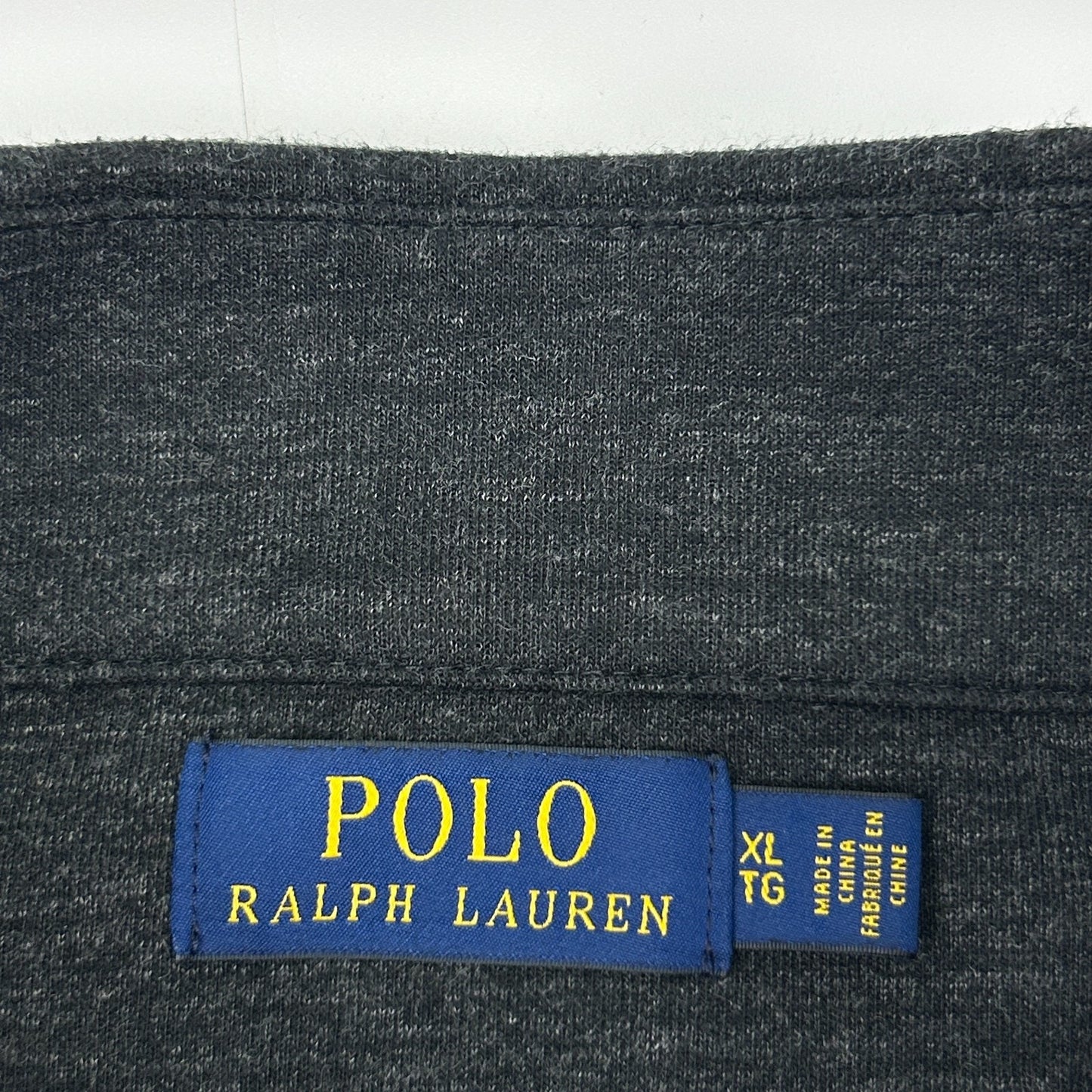 Polo Ralph Lauren 1/4 Quarter Zip Sweater Mock Neck Charcoal Gray XL X-Large
