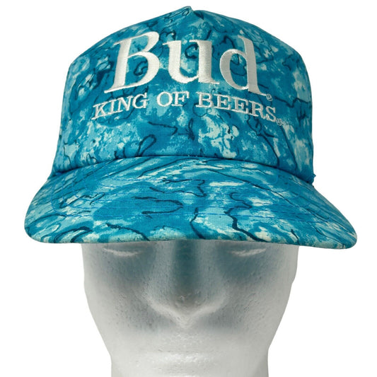 Bud King of Beers Snapback 帽子 复古 90 年代蓝色百威美国制造棒球帽