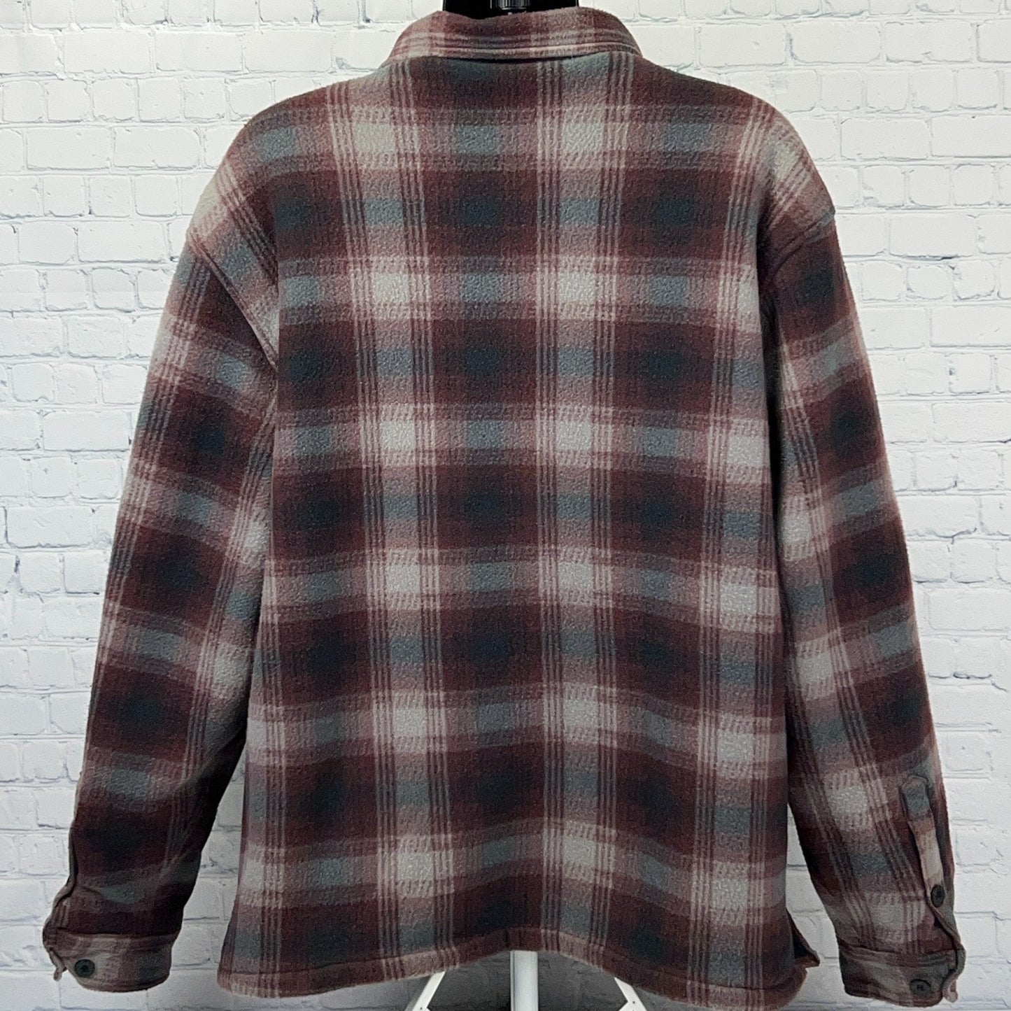 Walnut Creek Plaid Flannel Shirt Jacket Mens 2XL XXL Red Fleece Sherpa Lined