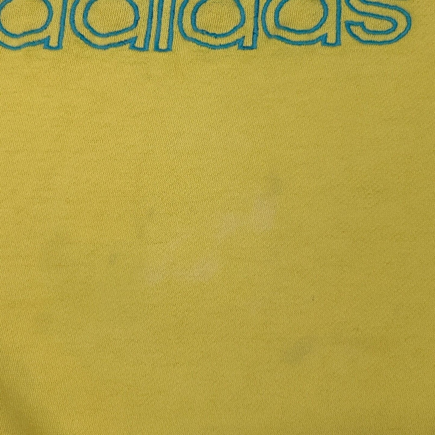 Vintage Adidas Trefoil Sweatshirt Mens Medium Big Logo Spellout 90s Crew Yellow