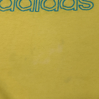 Vintage Adidas Trefoil Sweatshirt Mens Medium Big Logo Spellout 90s Crew Yellow