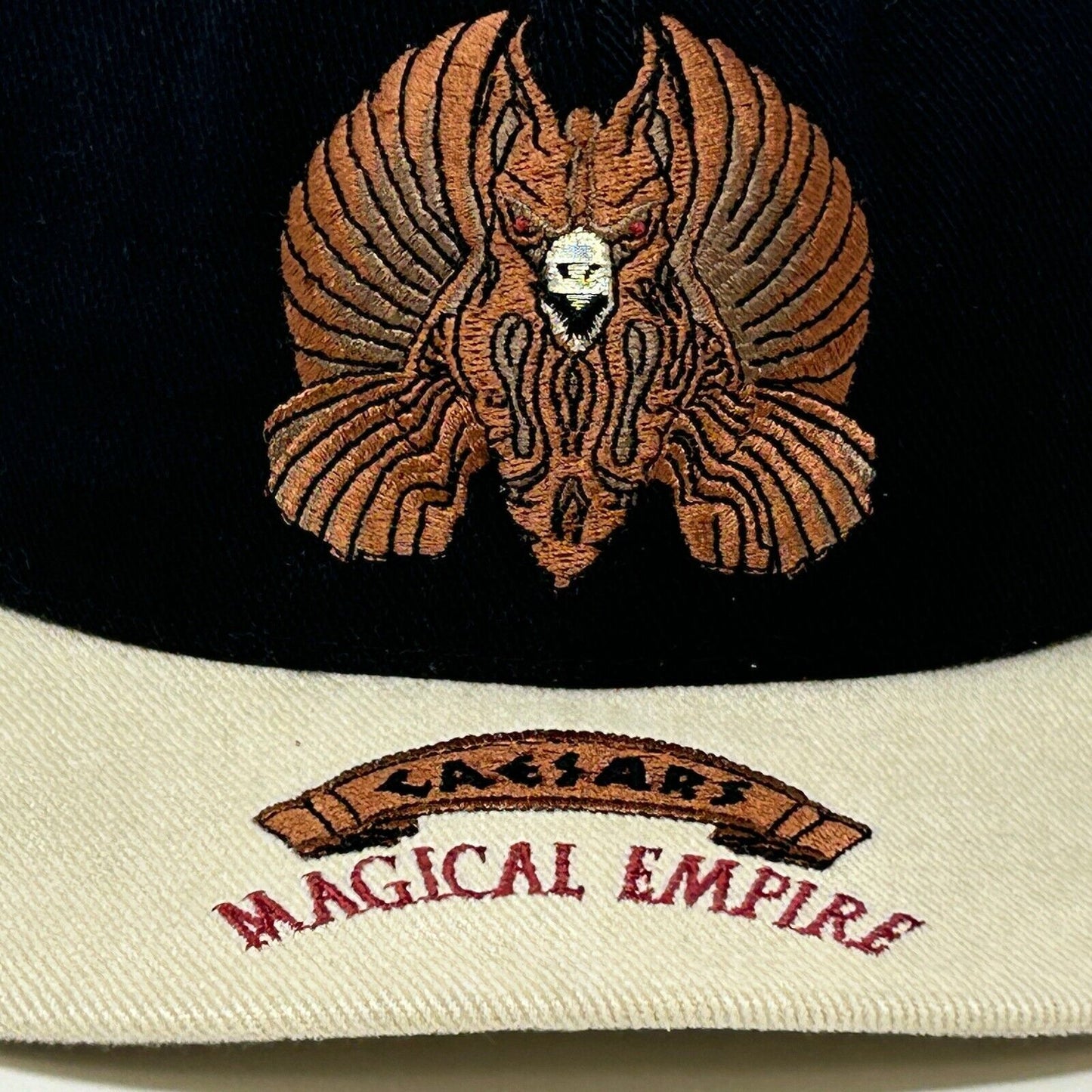 Caesars Palace Magical Empire Hat Vintage 90s Black Las Vegas USA Baseball Cap