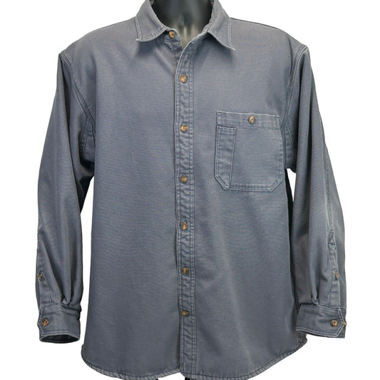 Chaqueta de lona con botones en la parte delantera y forro polar para hombre de Duluth Trading Co., color gris