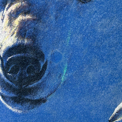 Vintage Y2Ks Polar Bears Alaska T Shirt Bleach Spotted Tie Dye Blue L Large