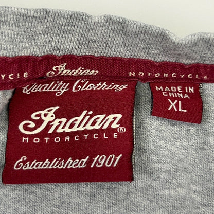 Indian Motorcycle 1910 Script Logo T Shirt XL X-Large Gray Biker Graphic Tee