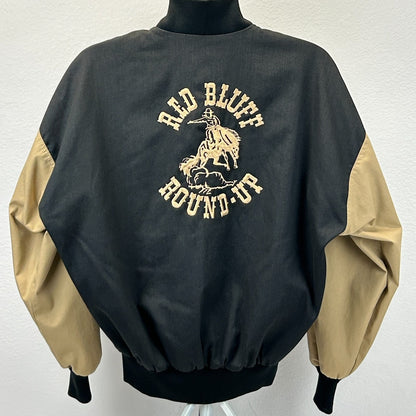 Vintage 90s Red Bluff Round Up Jacket 1996 Rodeo California PRCA Beige L Large