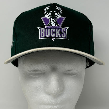 Vintage 90s Milwaukee Bucks Hat Baseball Cap Milwaukees Pickles Snapback Green