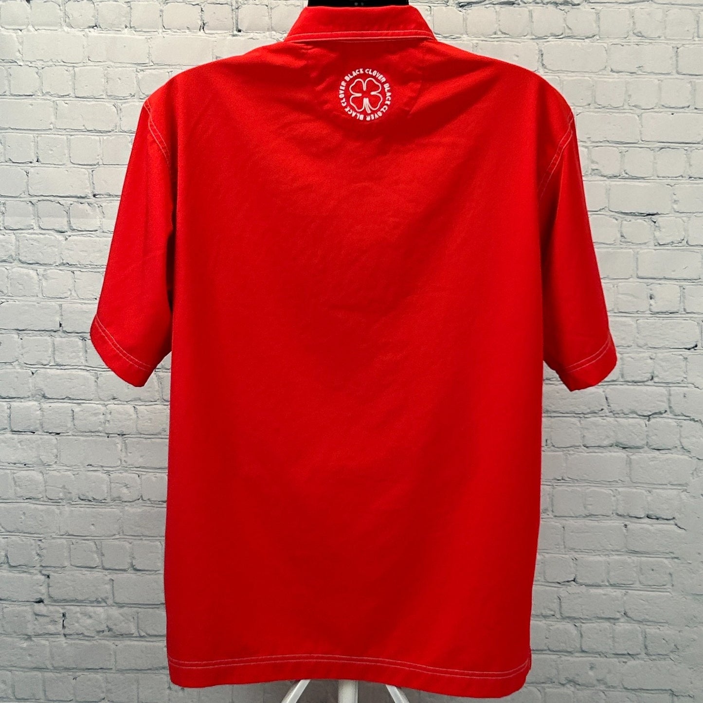 Black Clover Live Lucky Polo Shirt Golf Golfer Golfing Red Mens L Large