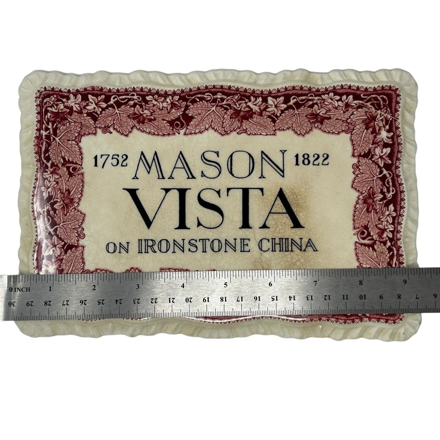 Mason Vista On Ironstone 中国商人商店展示标志牌匾古董白色