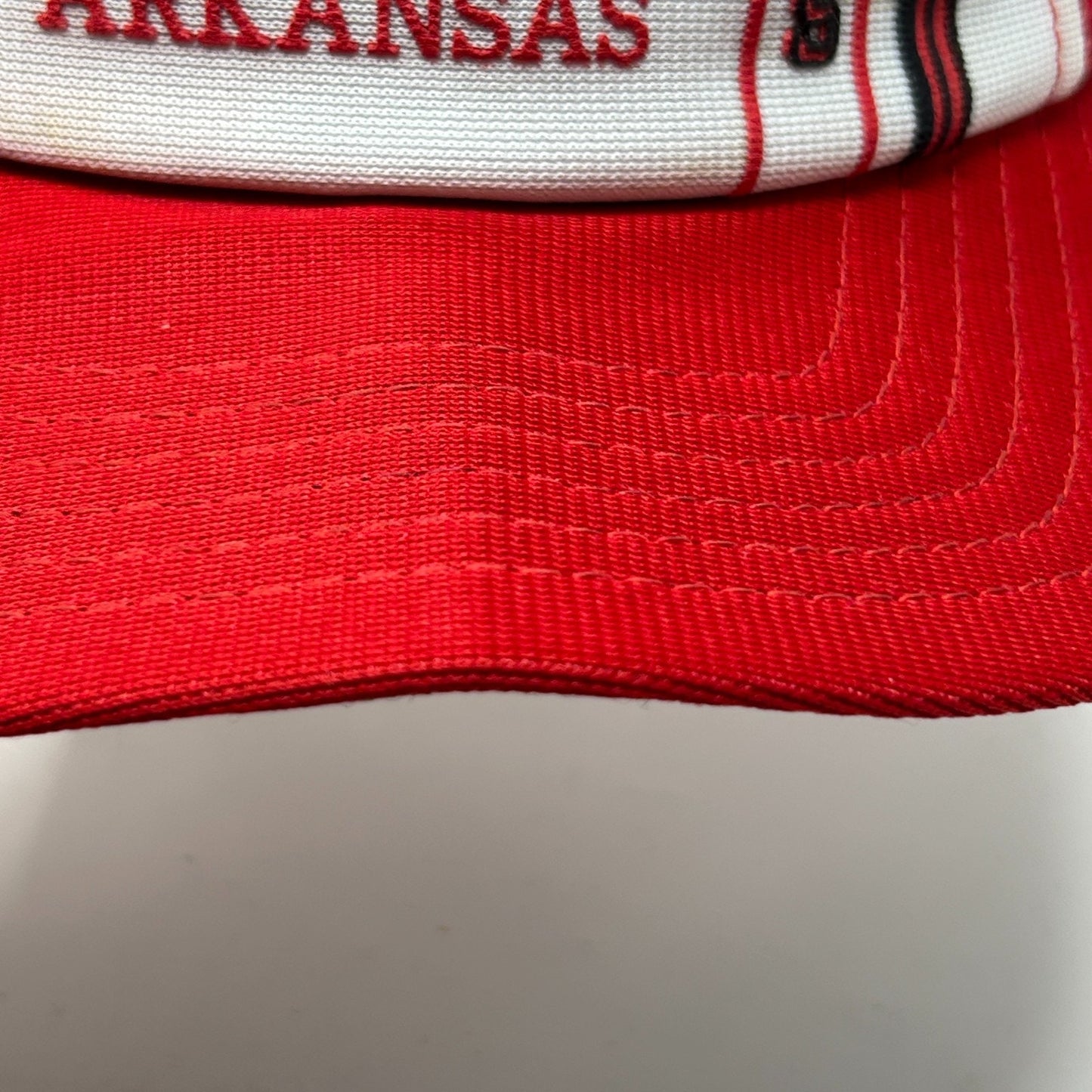 Vintage 80s Arkansas Razorbacks Trucker Hat Baseball Cap Red Hogs Mesh Snapback