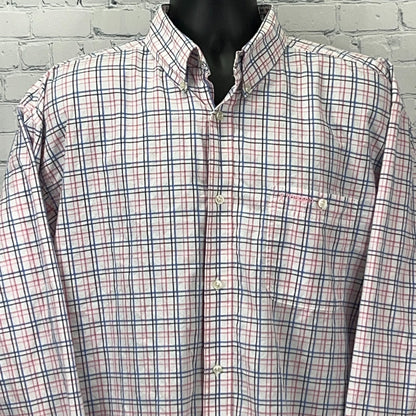 Wrangler Breast Cancer Awareness Pink Ribbon Plaid Shirt XL X-Large Button Down