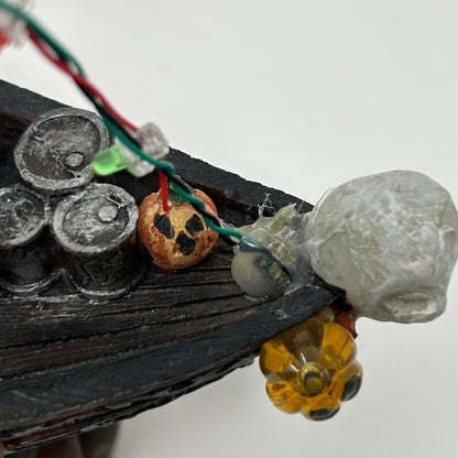 Halloween Village Pirate Ship With Motion Movement LED Lights Sea Ghost Target