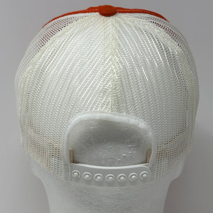 Vintage 80s Gilson Snowblowers Trucker Hat Baseball Cap Canada Snapback Orange