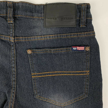 Phat Farm Mens Slim Skinny Jeans Blue Stretch Dark Wash Low Rise Pockets 30x29