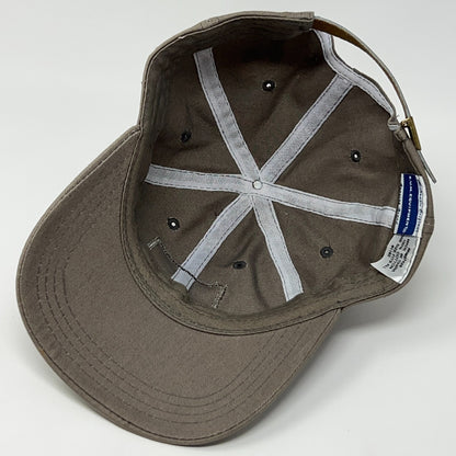 Vintage 90s B.U.M. Equipment Dad Hat Baseball Cap BUM Leather Strapback Gray