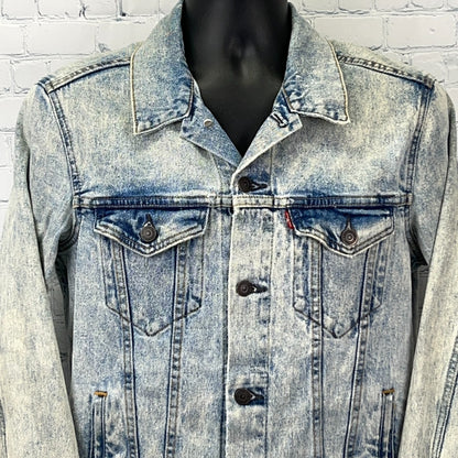 Levis Acid Wash Denim Jean Trucker Jacket S Small Cloud Blue Type III 72334-0225
