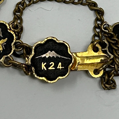 Vintage K24 Japanese Damascene Butterfly Jewelry Set Necklace Bracelet Earrings