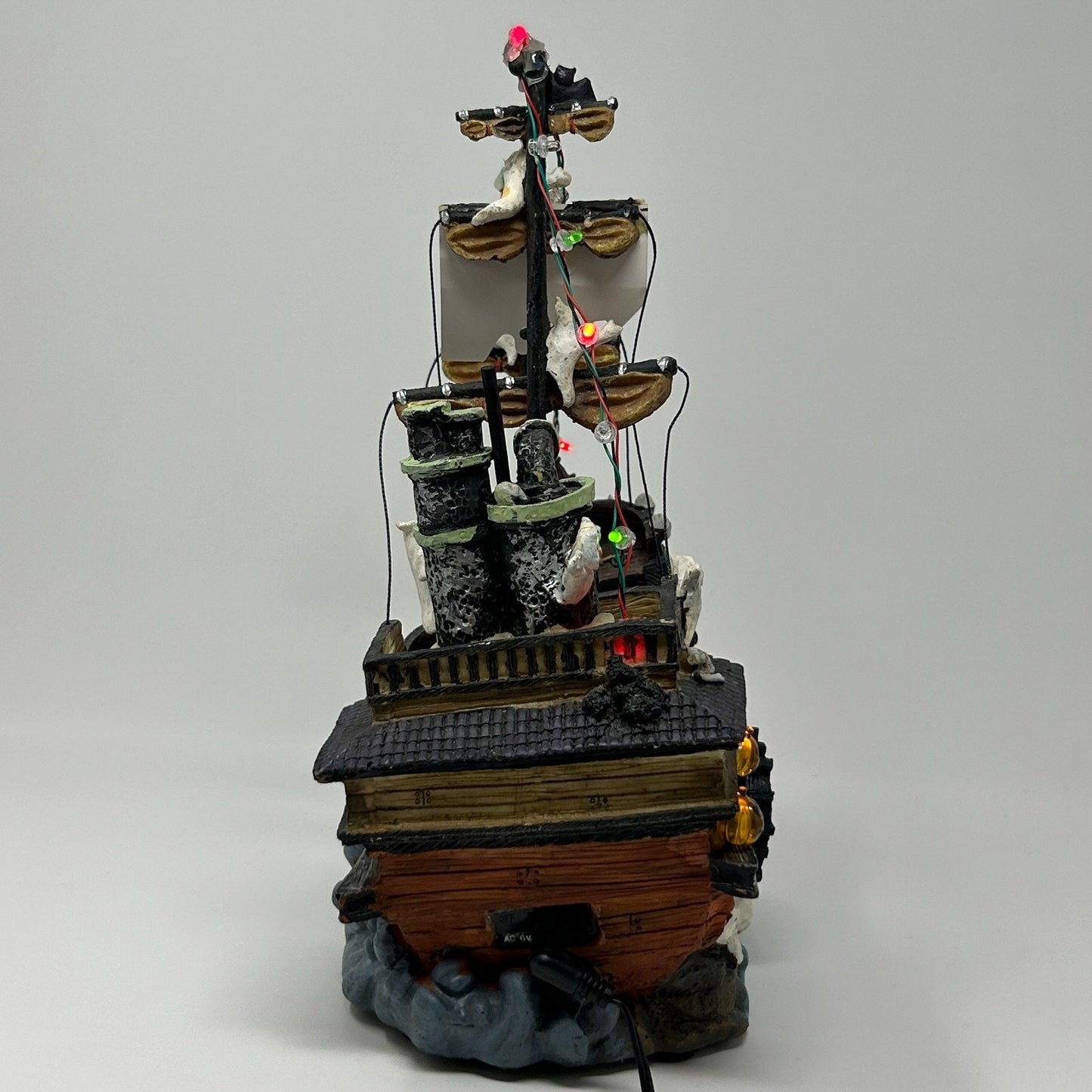 Halloween Village Pirate Ship With Motion Movement LED Lights Sea Ghost Target