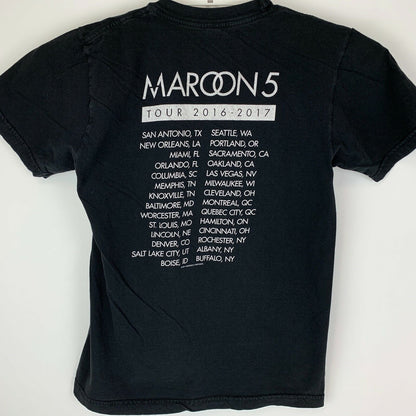 2016-2017 Maroon 5 Tour T Shirt Pop Rock Band Concert Black Graphic Tee Small