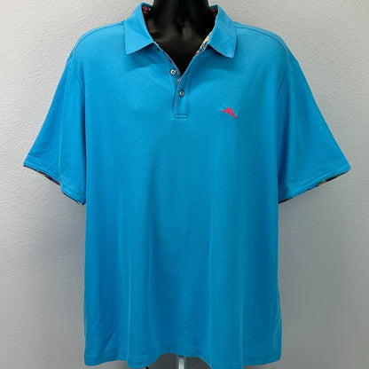 Tommy Bahama Five O'Clock IslandZone Polo Shirt Short Sleeve Blue Mens 2XL XXL