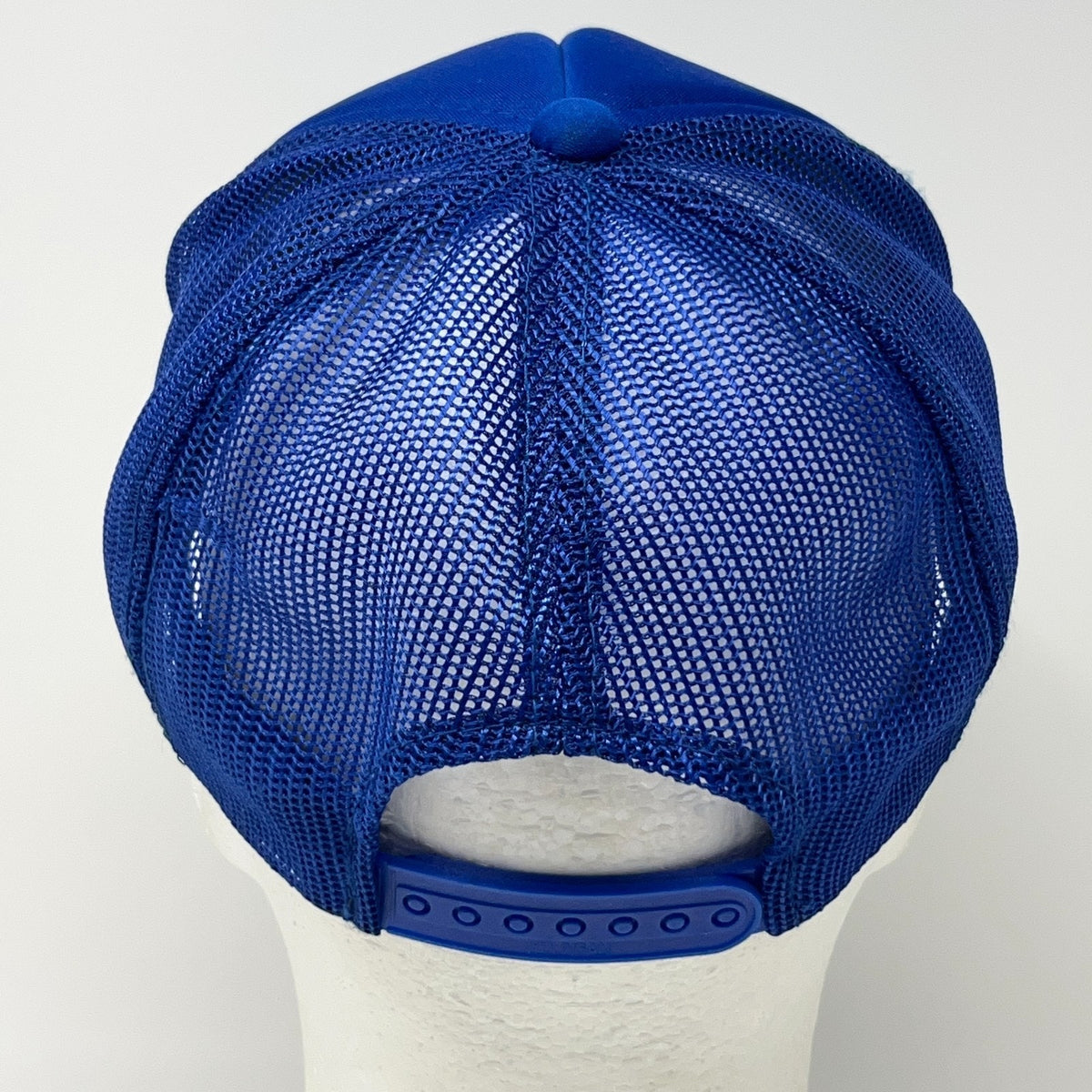 Vintage 80s RYBS Trucker Hat Baseball Cap Foam Front 5 Panel Mesh Snapback Blue